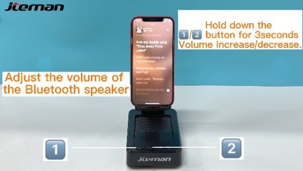 Cell Phone Stand with Wireless Bluetooth Speaker and Anti-Slip Base HD Surround Sound Perfect for Home and Outdoors with Bluetooth Speaker for Desk Compatible with iPhone/ipad/Samsung Galaxy - Image 4