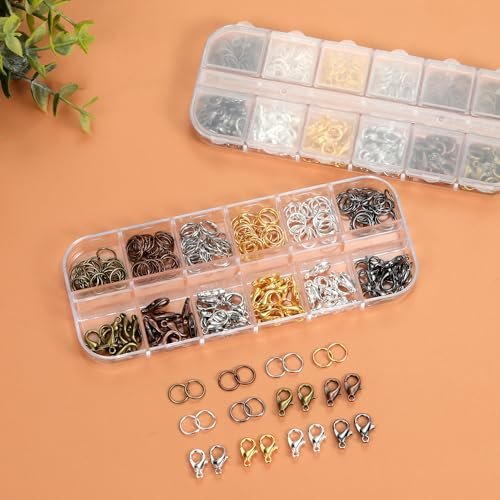 Lobster Claw Clasps and Open Jump Rings Set, 6 Colors Lobster Clasps for Jewelry Making, Keychains and Bracelet